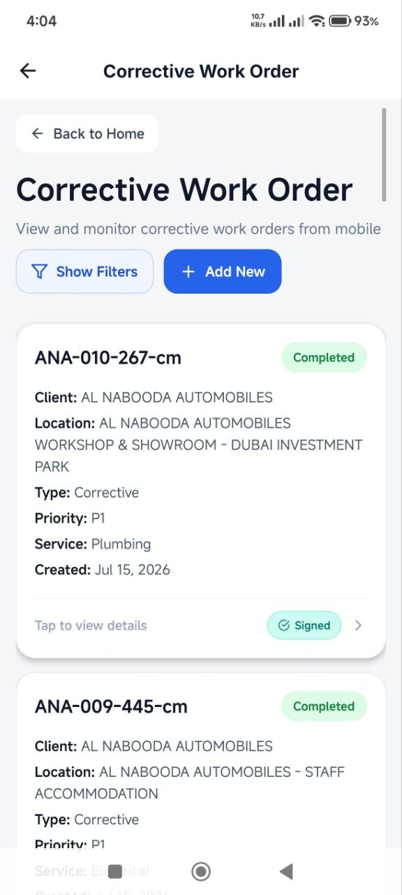 AL Tamkeen mobile work orders